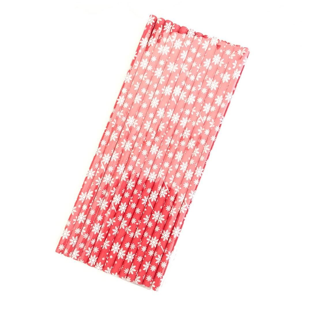 50 PCS Degradable Color Environmental Protection Striped Paper Straw Disposable Kraft Paper Straw (Style1)