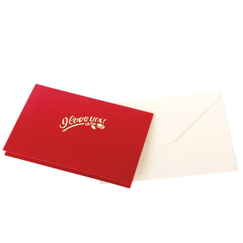 Birthday Greeting Postcards Gift Cards Heart Blank Vintage Marriage Love Letters Messages Paper, Size: 10x15cm (Red)
