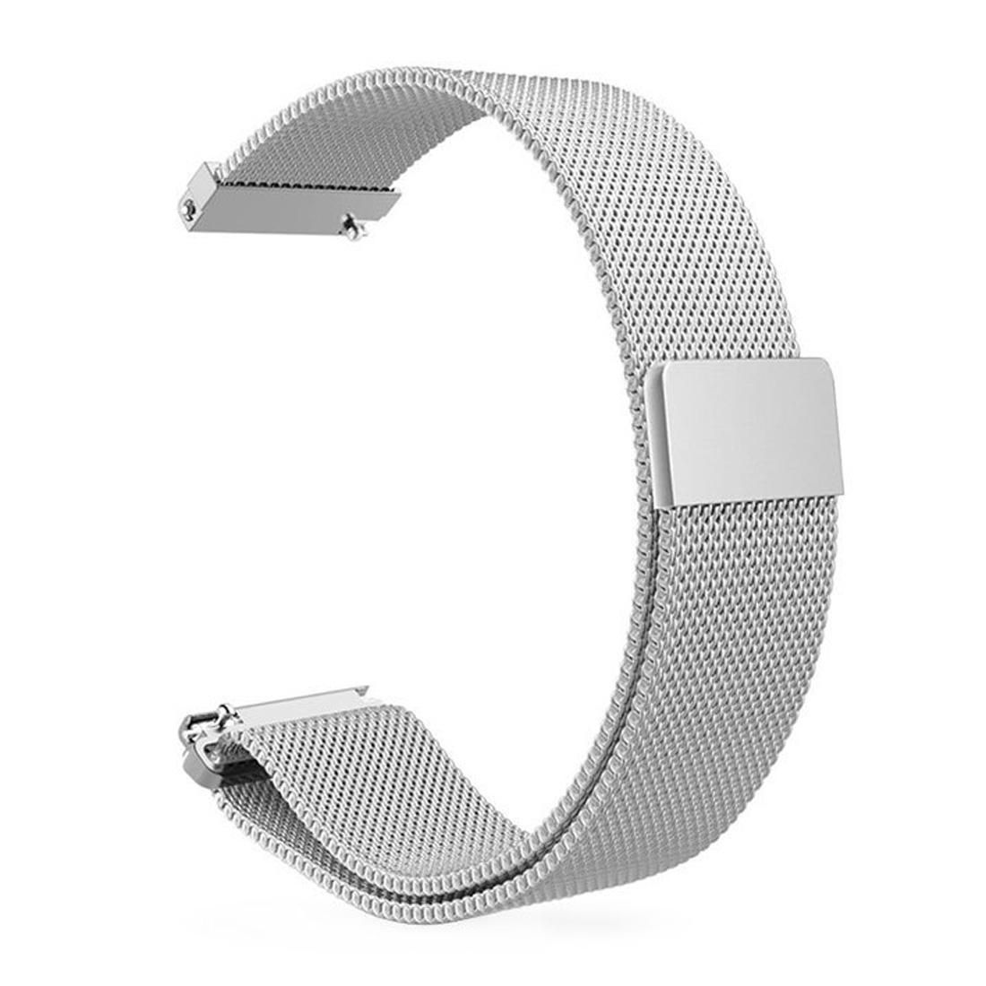 For Huami Amazfit GTS 22mm Milanese Magnetic Metal Replacement Strap Watchband (Silver)