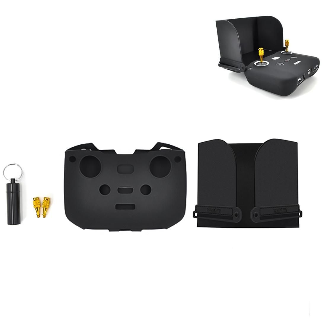 STARTRC For DJI Mavic Air 2 3 In 1 Remote Control Sunshade Metal Joystick Silicone Protective Cover Set (Black)