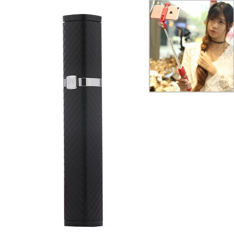 CYKE S3 Hidden One-piece Lipstick Shape Wired Control Selfie Stick with Rear Mirror (Black)