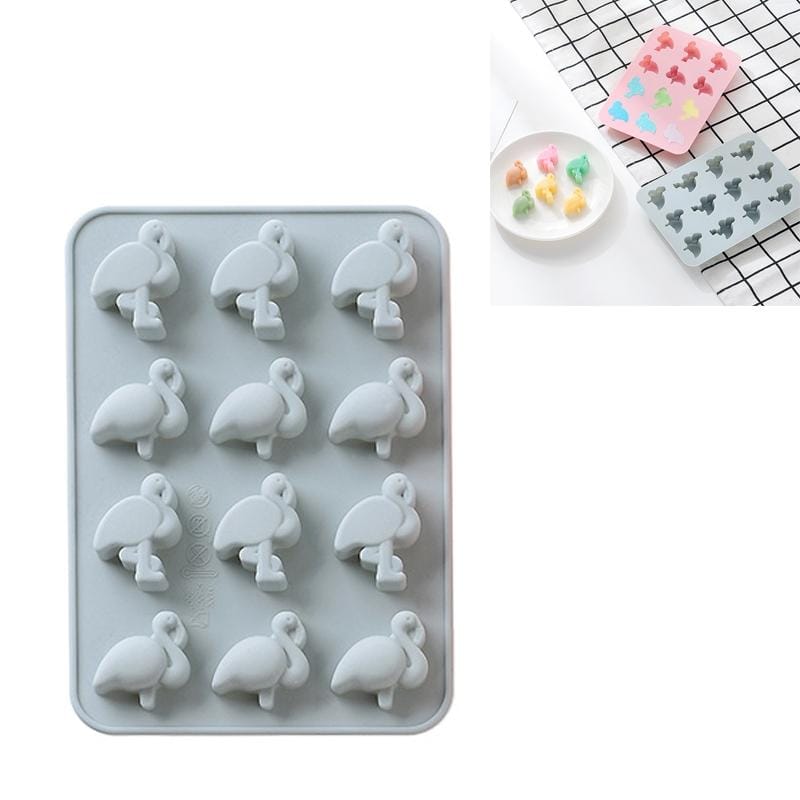 6 PCS Flamingo Silicone Ice Tray Mold DIY Chocolate Mold (Blue)