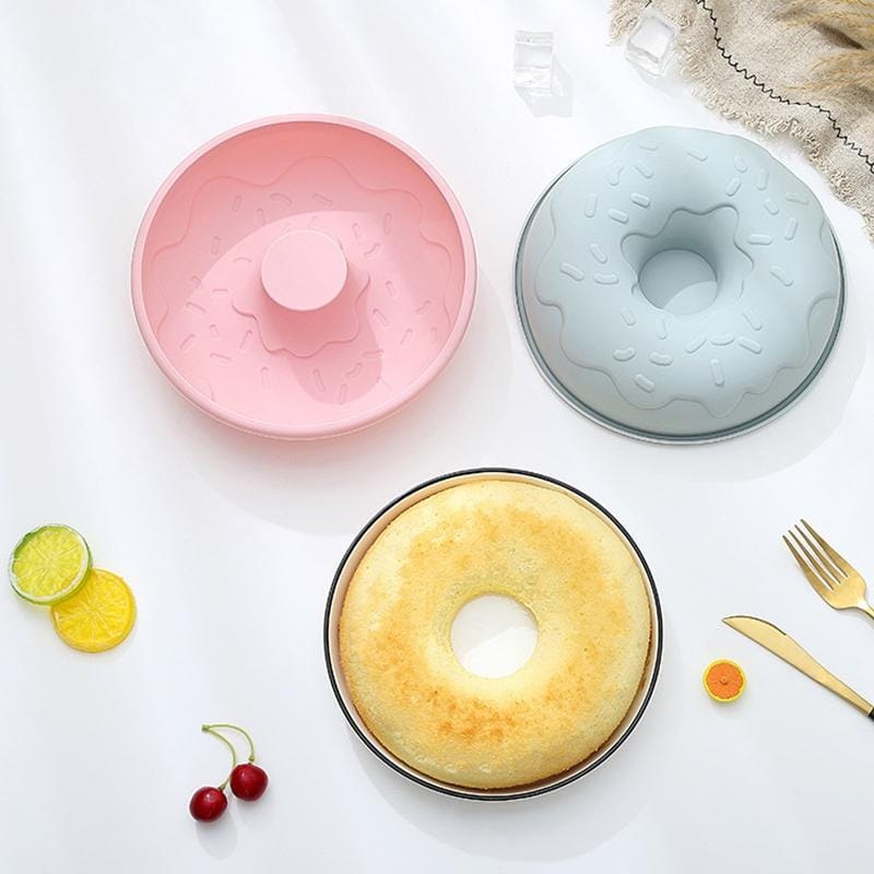 4 PCS DIY Baking Donut Silicone Cake Mold (Pink)
