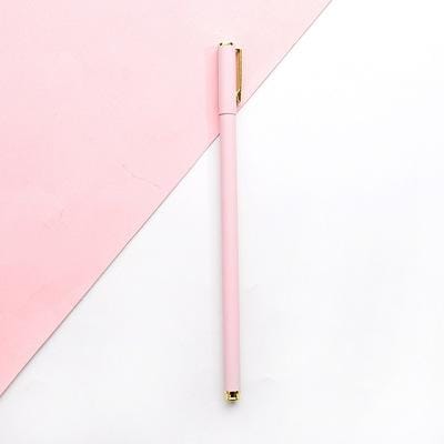 Small Fresh Candy Color Simple Thin Rod Metal Gel Pen (Metal gel pen-2050 pink rod)