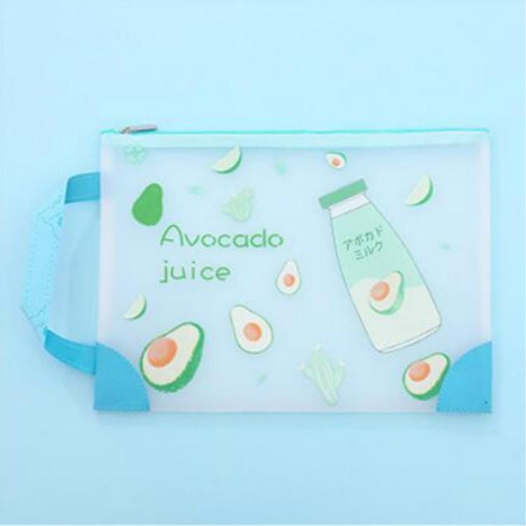 L0028 Avocado TPU File Bag Storage Folder Waterproof Papers Portfolio Student Stationery, Size:L (Cactus)