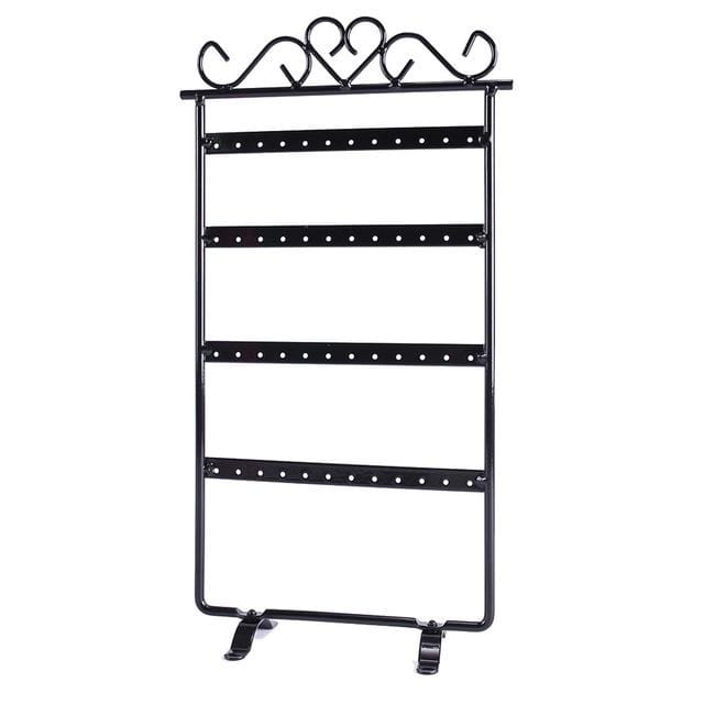 Earrings Necklace Jewelry Stand Holder Display Rack (Black)