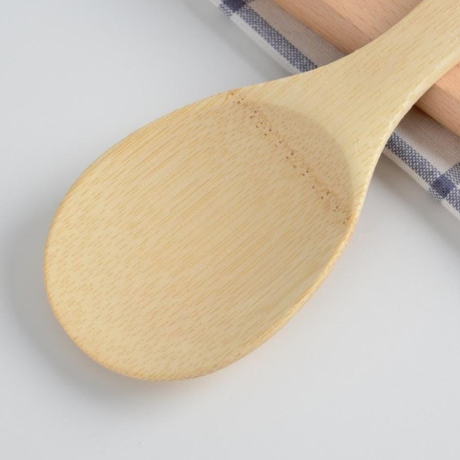 5 PCS Rice Spoon Spatula Bamboo Board Wood Spatula Kitchen Tool