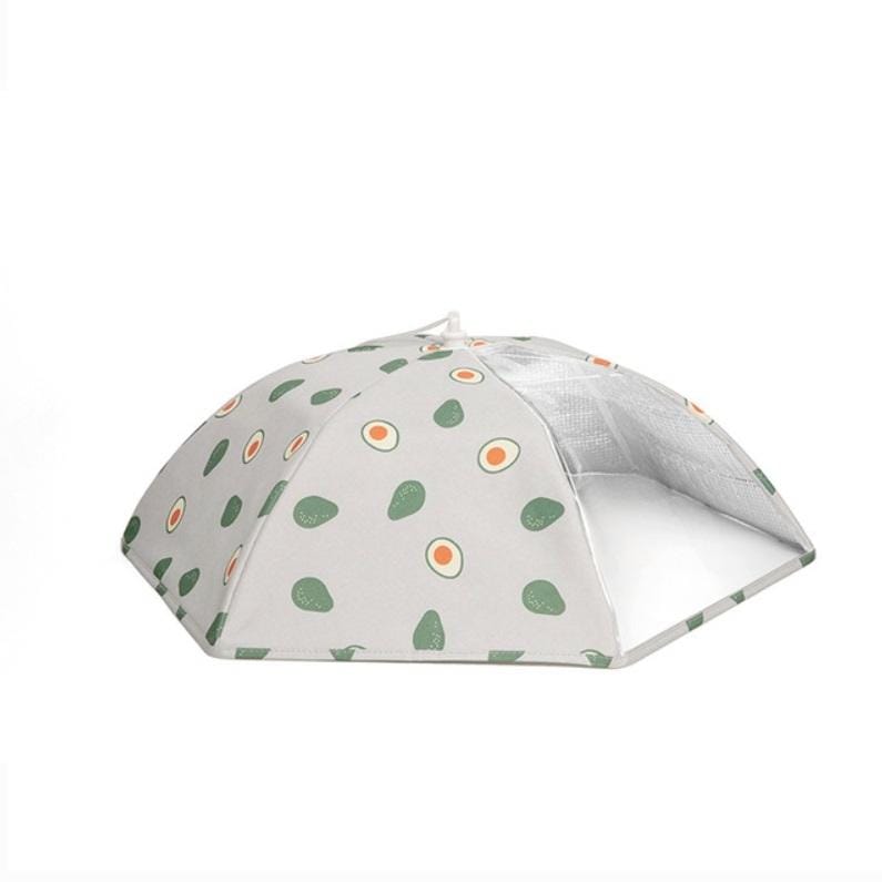 Fruit Pattern Cartoon Folding Meal Cover Thick Aluminum Foil Meal Dust Insulation Cover (Bright Orange)