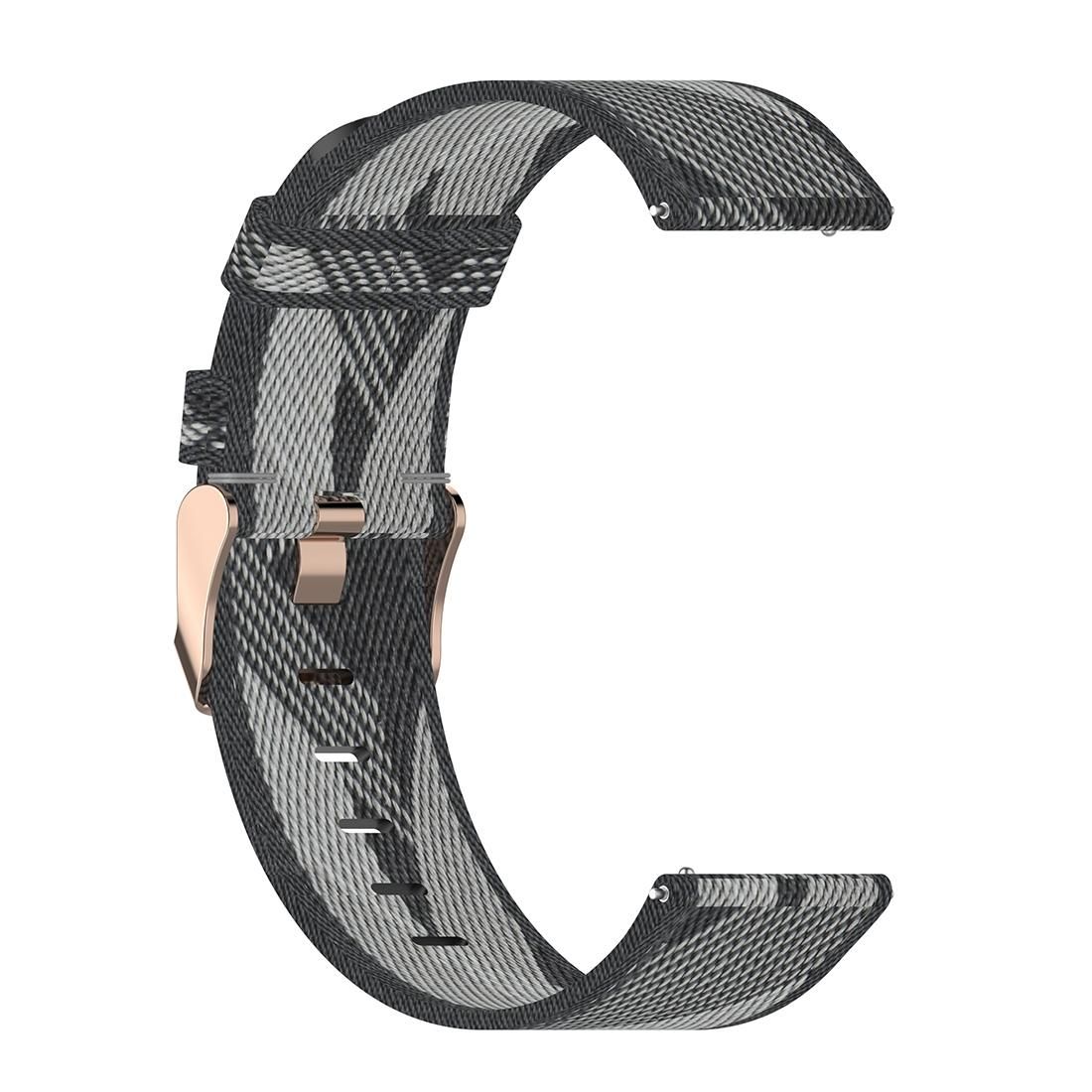 22mm Stripe Weave Nylon Wrist Strap Watch Band for Fossil Hybrid Smartwatch HR, Male Gen 4 Explorist HR & Sport (Grey)