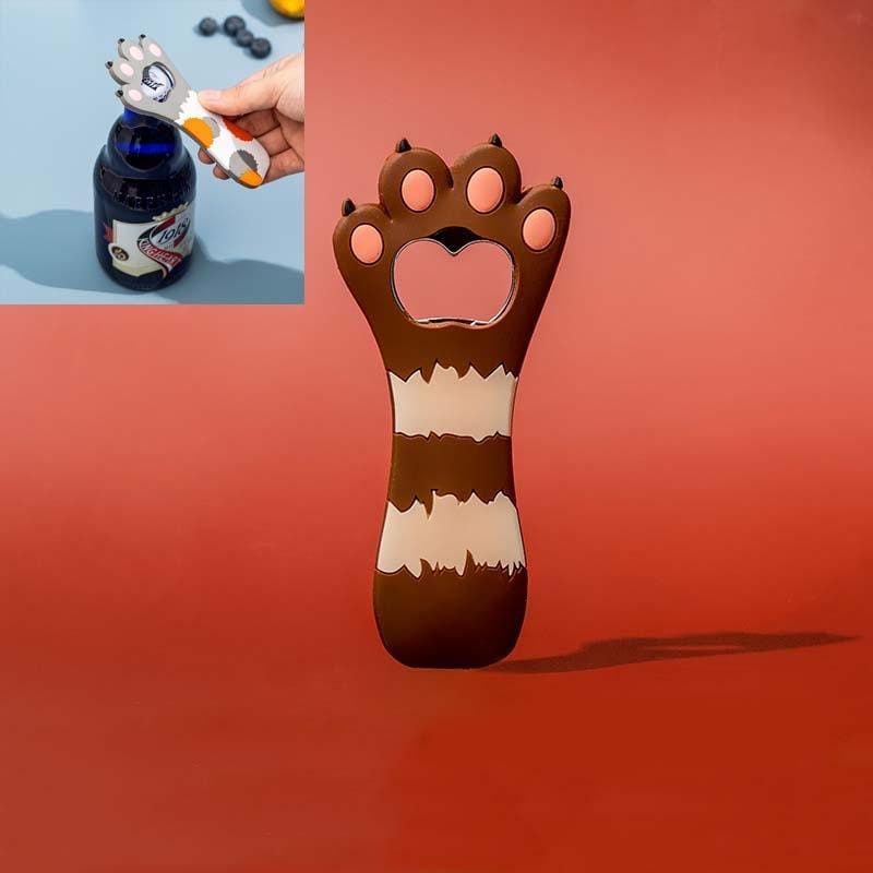 Cat Claw Personalized Beer Bottle Opener Cartoon Magnetic Fridge Magnet (Coffee)