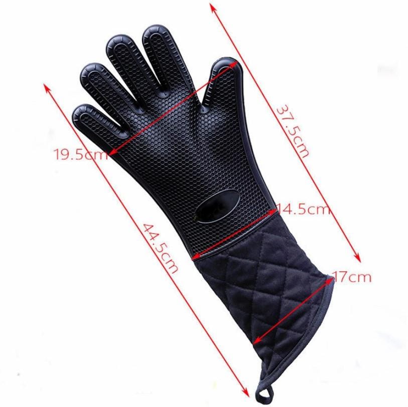 Extended Silicone Non-slip Gloves Resistant To High Temperatures Insulated Microwave Ovens Anti-scalding Gloves Random Color Delivery