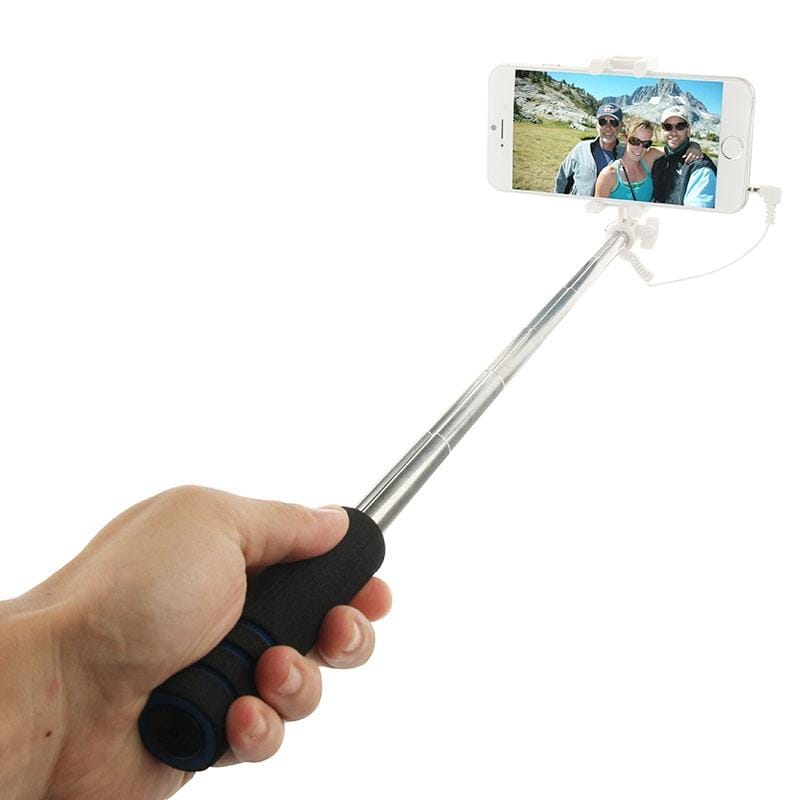 Goshot Q4 Mini Wire Controlled Selfie Stick Monopod Folding Extendable Handheld Holder for iOS & Android Phone, Max Length: 60cm (Orange)