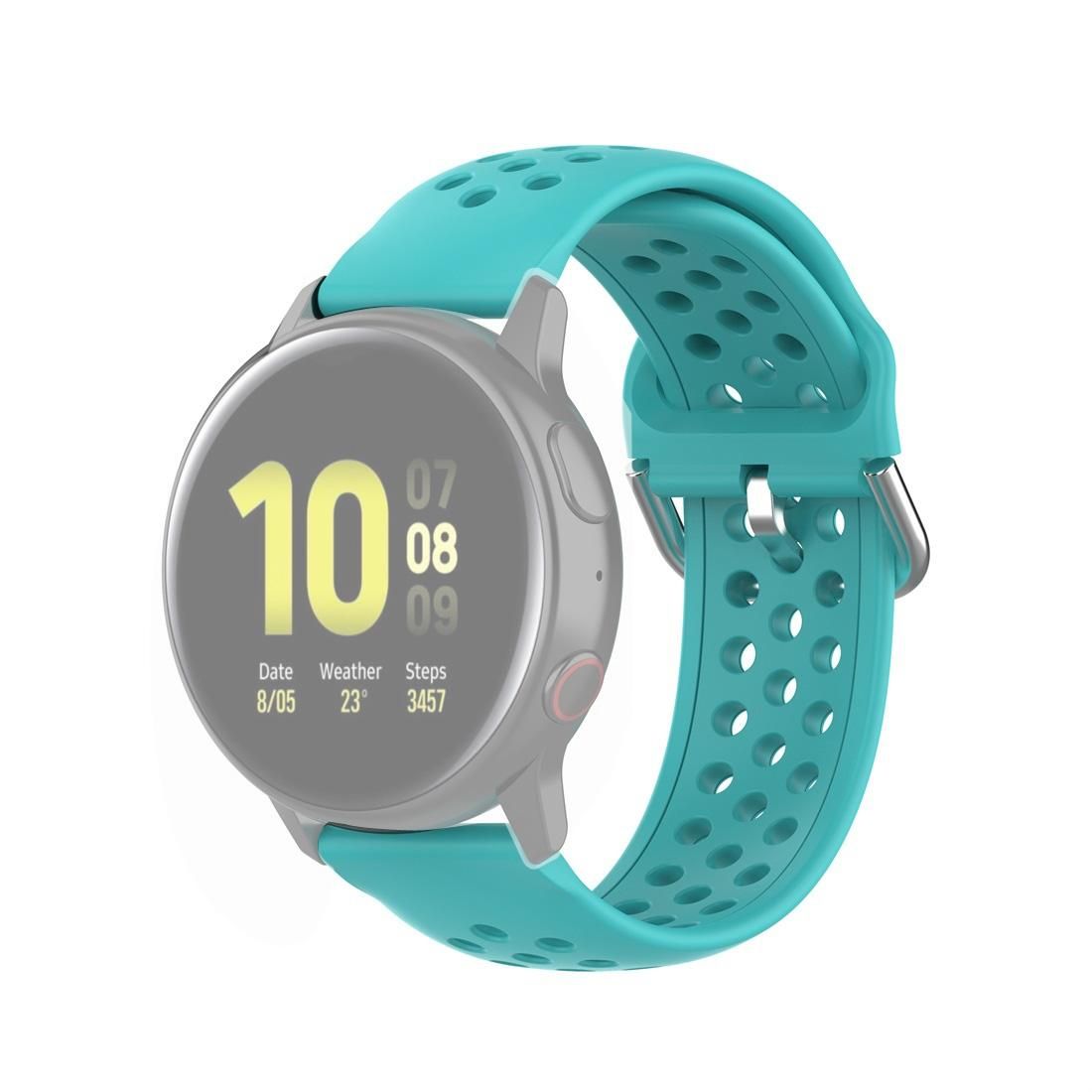 For Galaxy Watch Active2 / Active 20mm Clasp Solid Color Sport Wrist Strap Watchband (Mint Green)