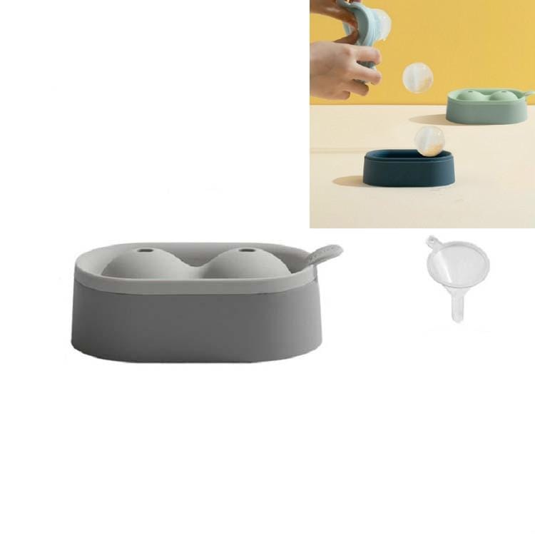 Ice Ball Mold Food Grade Silicone Ice Grid Double Ball Ice Making Mold (Gray)