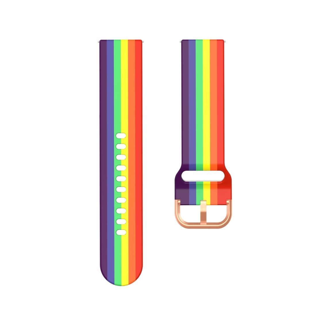 22mm Universal Rainbow Silicone Replacement Strap Watchband