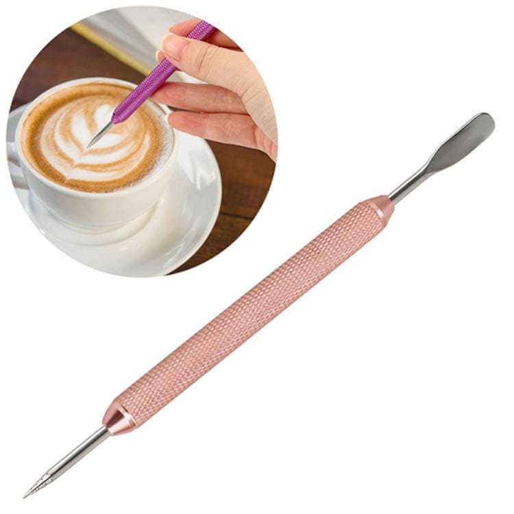 Fancy Coffee Pull Flower Needle Stainless Steel Carved Rod Crochet Flower Needle (Champagne)