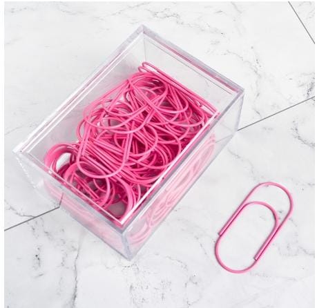 50mm Paper Clip Metal Line Pin Bookmark Shool Stationary Office Clip (Pink)