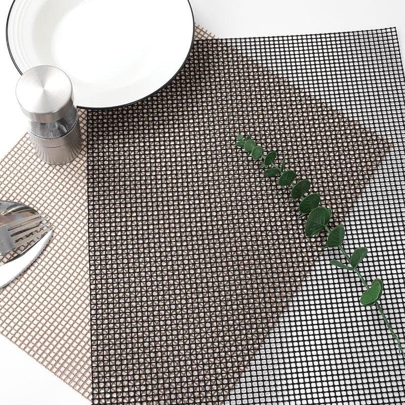 3 PCS Non-Stick Grid Sheet Teflon Barbecue Mat Grill Grid Mat, Size:36x42 cm (Brown)