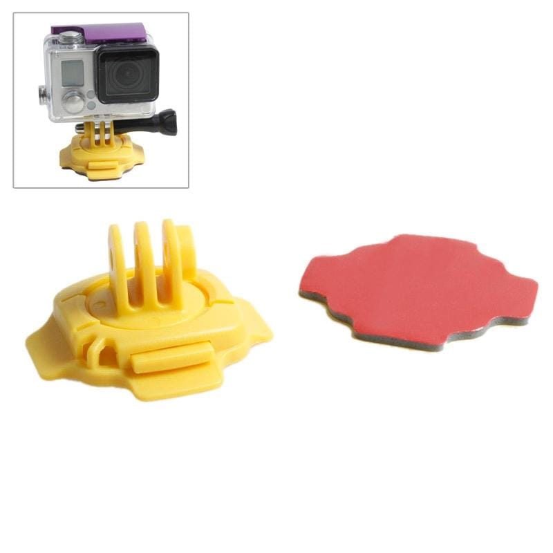 TMC HR107 360 Degree Mount for GoPro NEW HERO / HERO7 /6 /5 /5 Session /4 Session /4 /3+ /3 /2 /1, Xiaoyi and Other Action Cameras (Yellow)