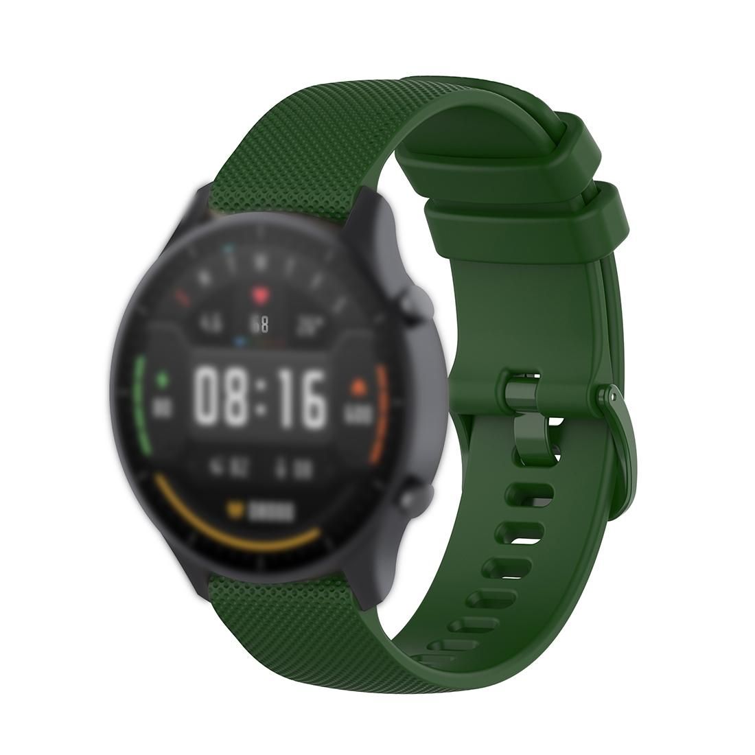 For Xiaomi Watch Color 22mm Small Plaid Texture Silicone Wrist Strap Watchband (Army Green)