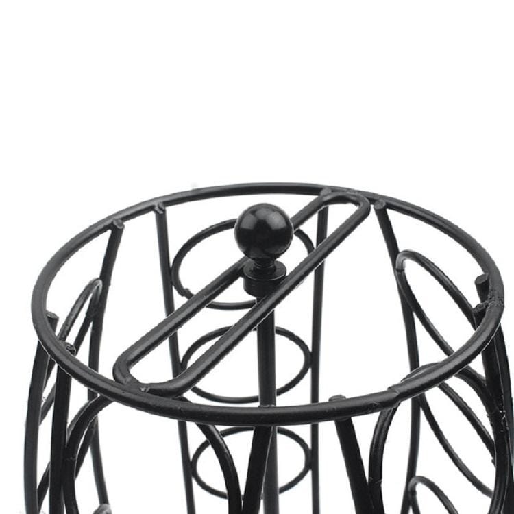 Spray Paint Rotating Coffee Capsule and Display Rack Storage Self-pickup Storage Rack (Black)