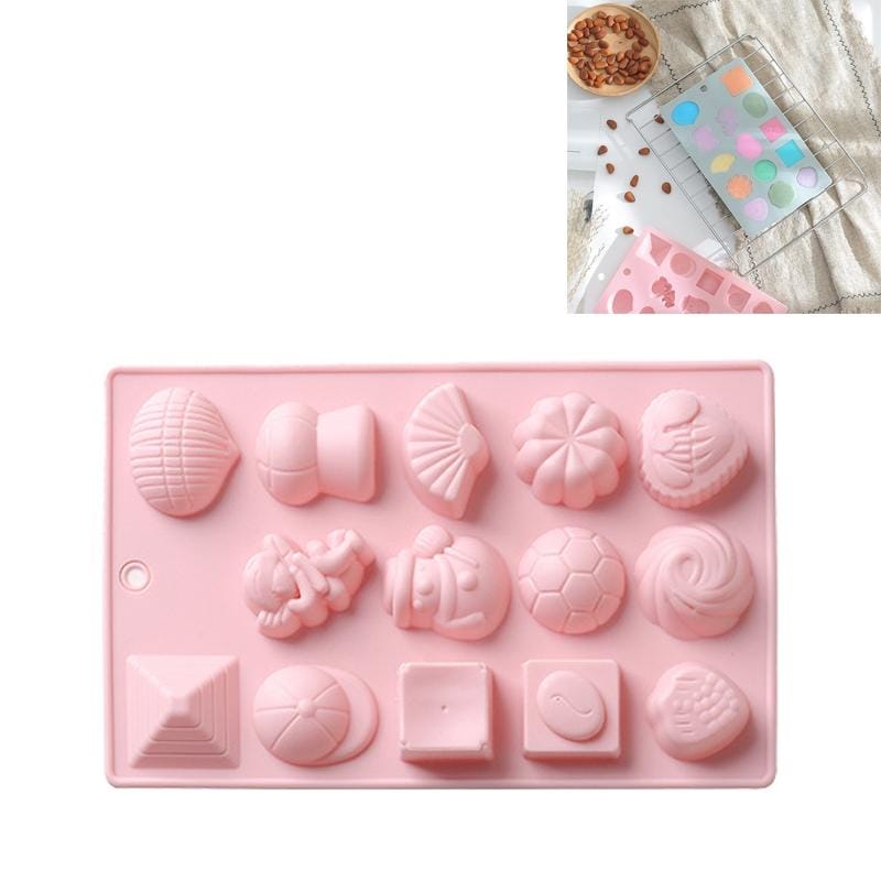 6 PCS Cartoon Silicone Ice Tray Mold Cake Chocolate Baking Mold (Pink)