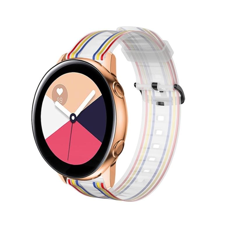 20mm For Huami Amazfit GTS / Samsung Galaxy Watch Active 2 / Huawei Watch GT2 42MM Striped Silicone Strap (White)