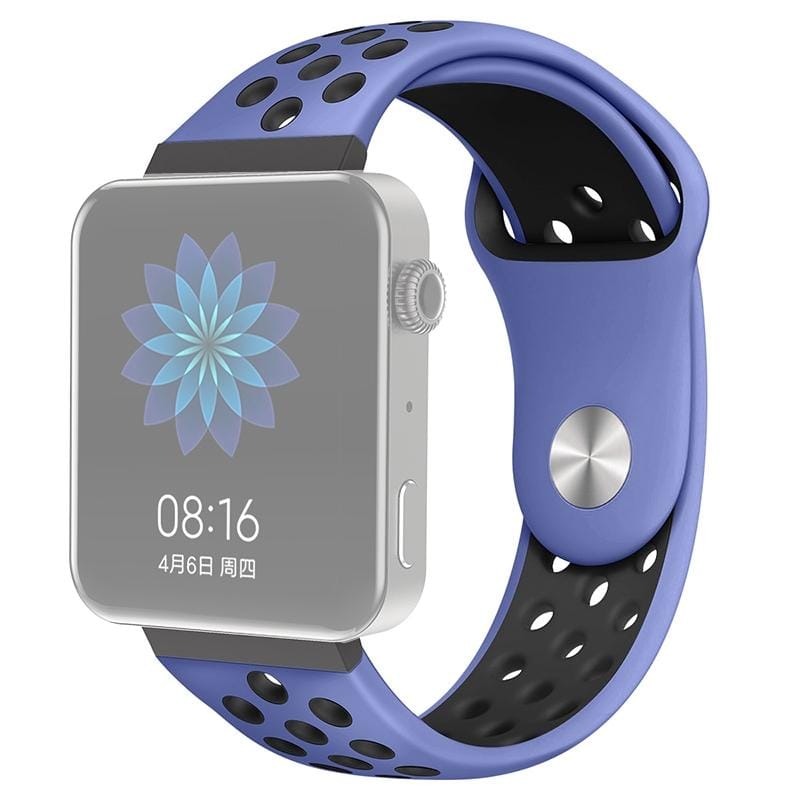 For Xiaomi Smart Watch Standard / Pride Version 18mm Two-color Silicone Replacement Strap Watchband (Blue Black)