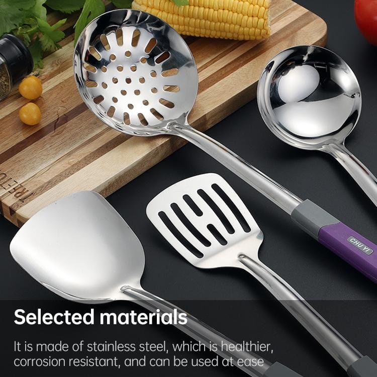 6 PCS Household Stainless Steel Kitchenware Spatula Frying Shovel Kitchen Cooking Tools, Style:Spatula