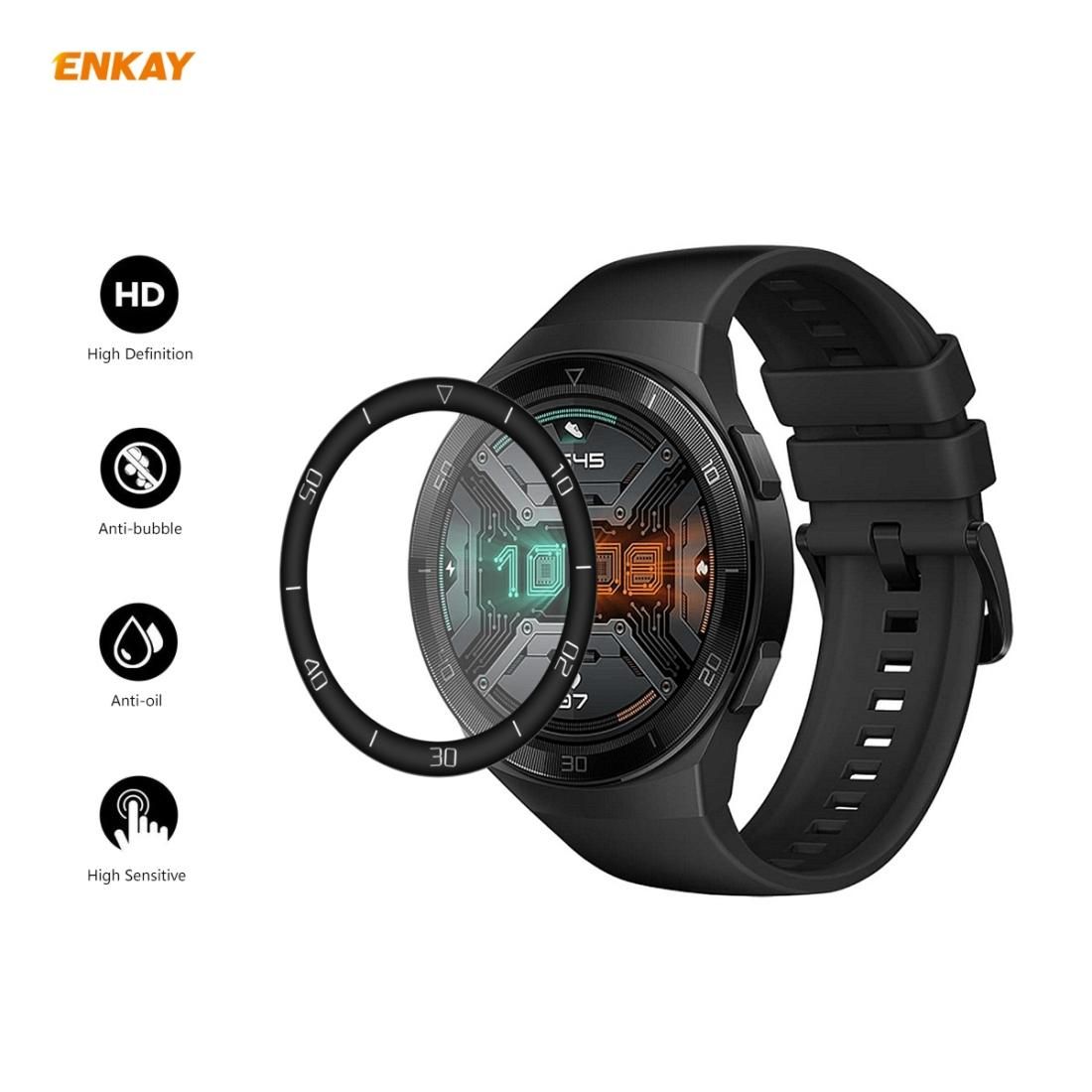 For Huawei Watch GT 2e 46mm 2 PCS ENKAY Hat-Prince 3D Full Screen Soft PC Edge + PMMA HD Screen Protector Film (With Scale)