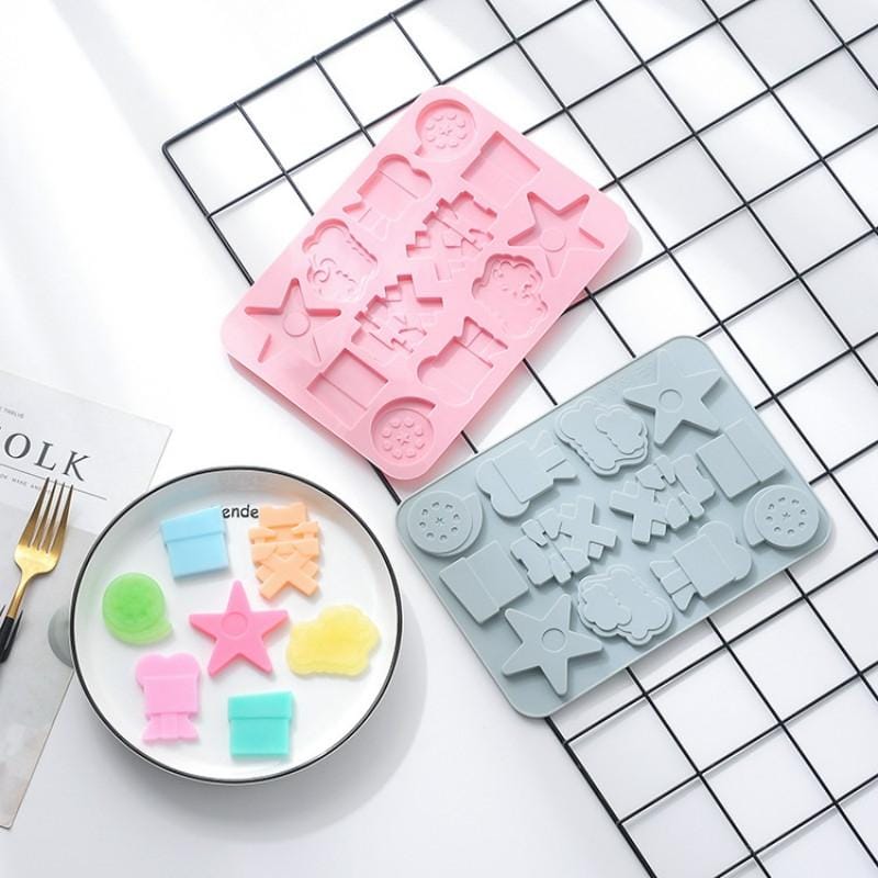 4 PCS Retro Photographic Equipment Shape Ice Tray Silicone Mould Food Supplementary Chocolate Cake Biscuit Epoxy Mold (Pink)