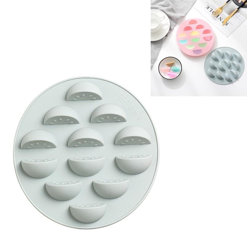 6 PCS Creative Watermelon Shape Ice Tray Mold Silicone Chocolate Cake Baking Mold (Blue)