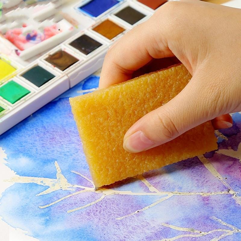 2 PCS Watercolor Whitening Cleaning Wipe Pigskin Plastic Watercolor Paint Rubber Art Supplies 5x7cm