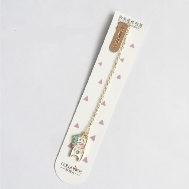 3 PCS Kawaii Creative Metal Cute Animals Bookmarks Funny Book Marker Stationery Gift (Cute unicorn)