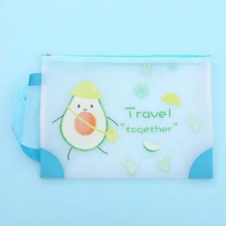 L0028 Avocado TPU File Bag Storage Folder Waterproof Papers Portfolio Student Stationery, Size:L (Hang Out)