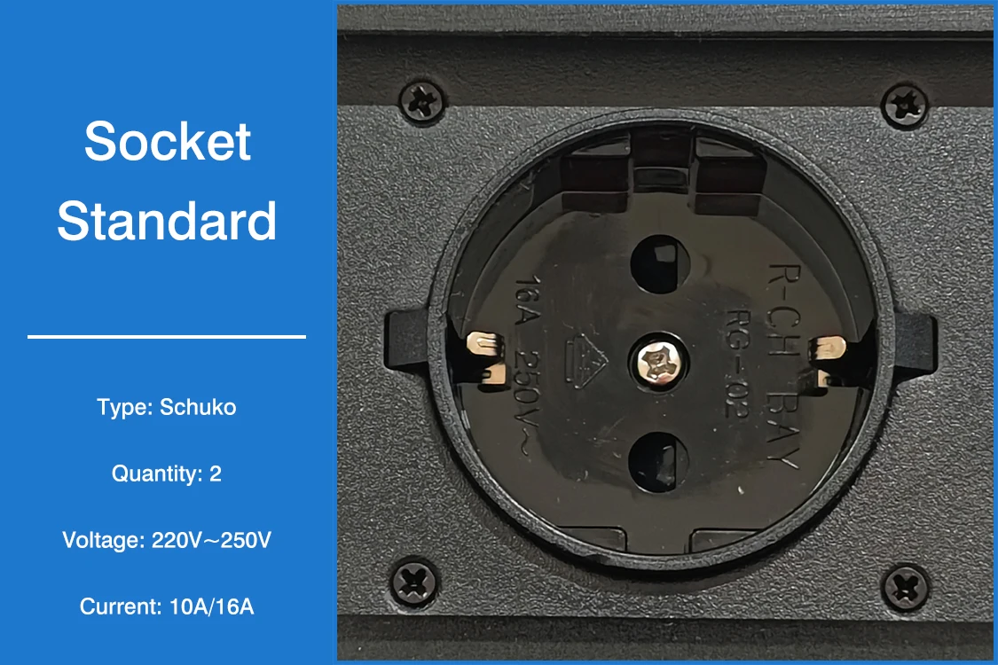 Desktop pop up Socket 3 EU plug with USB A&amp;C charging with 1.8m power cable