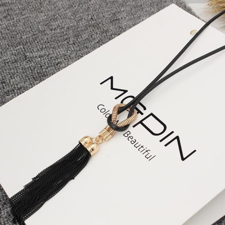 Female Pendant Necklace Tassel Long Winter Sweater Chain Necklace