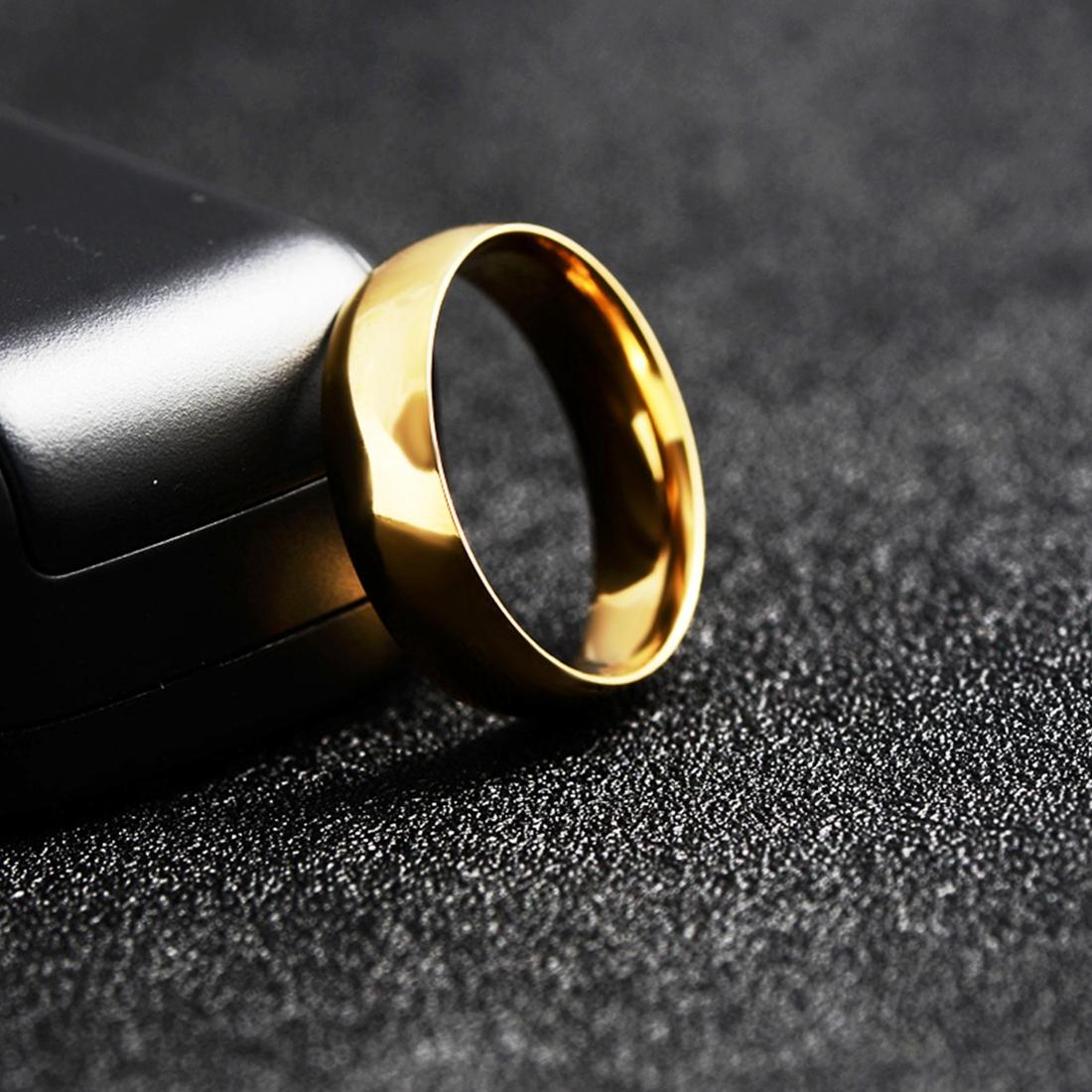 Couple Men Jewelry Glossy Titanium Steel Ring, Size: 7, Inner Diameter: 17.2mm, Perimeter: 54mm