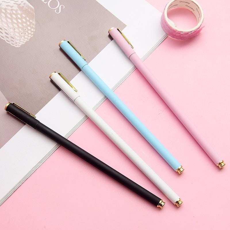 Small Fresh Candy Color Simple Thin Rod Metal Gel Pen (Metal gel pen-2050 white rod)