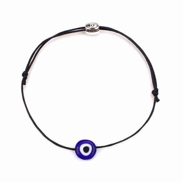 Lucky Evil Eye Bracelets For Women 6 Colors Handmade Braided Rope Lucky Jewelry Red Bracelet Female (Black)