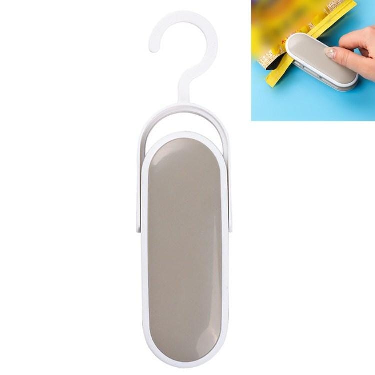 Mini Portable Hand Pressure Sealing Machine Plastic Bag Packaging Small Household Snack Sealer (Khaki)