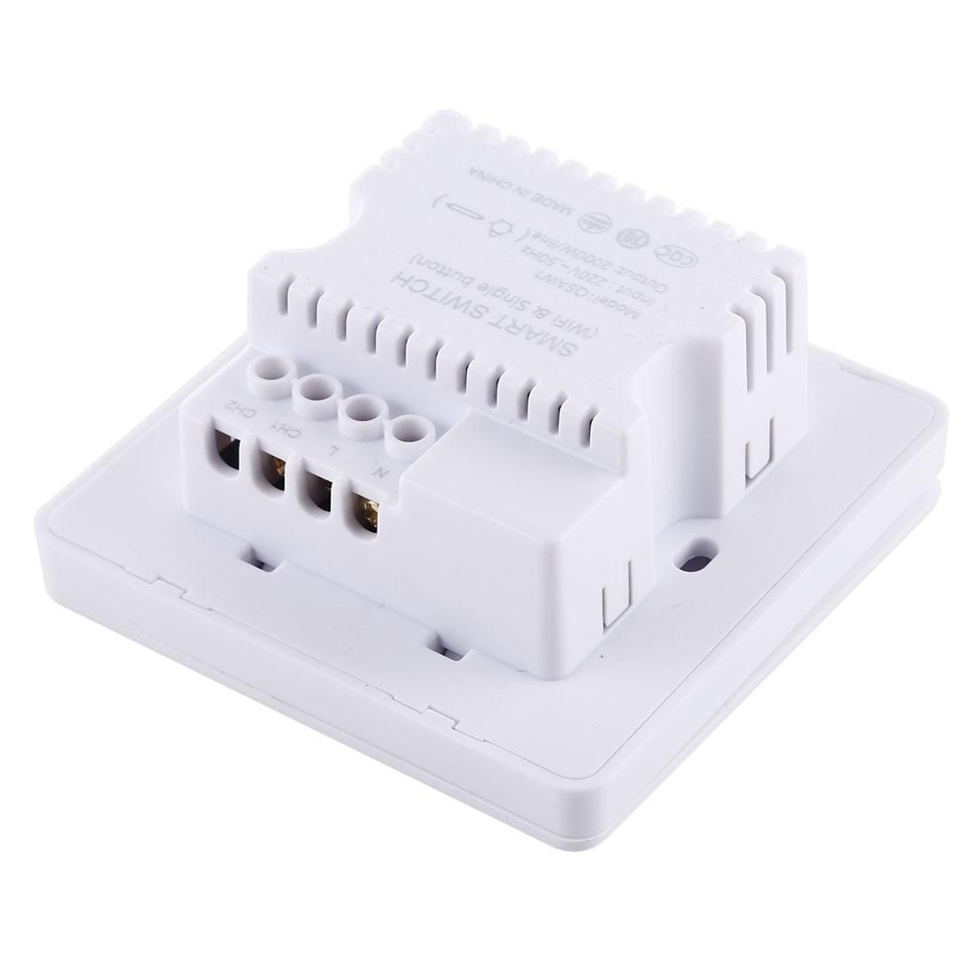 QEVDO QSAW1 WiFi & Single Button 86mm/1Gang 3Way Neutral Wire Live Wire Wall Smart Switch, Support Alexa / Google Home Voice Control (White)