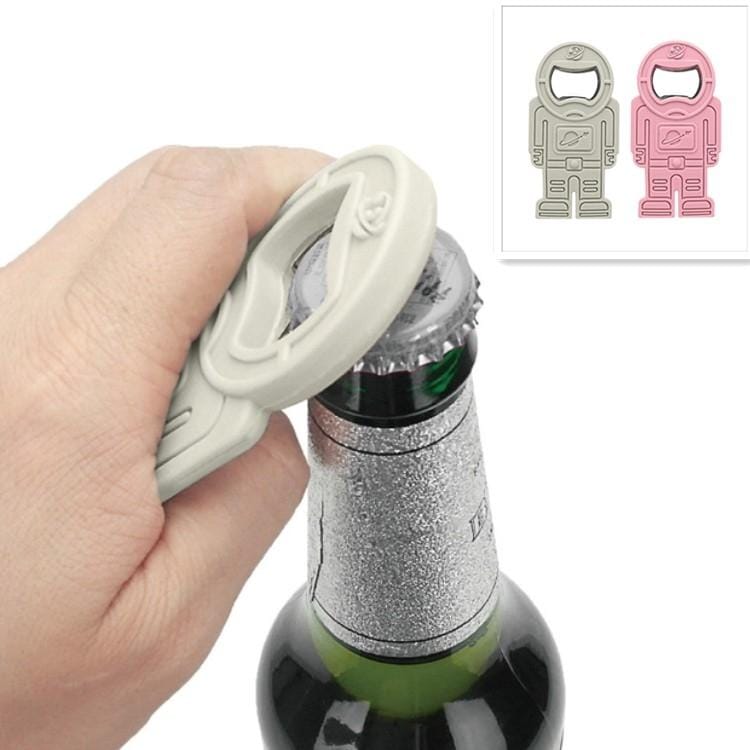 2 PCS Creative Beer Bottle Opener Silicone Astronaut Shape Screwdriver (Gray)