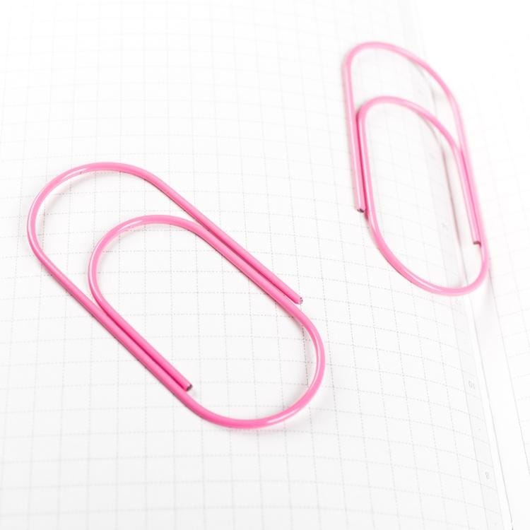 50mm Paper Clip Metal Line Pin Bookmark Shool Stationary Office Clip (Pink)