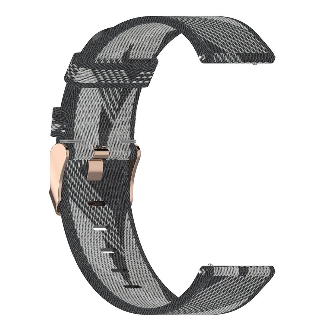 22mm Stripe Weave Nylon Wrist Strap Watch Band for Fossil Gen 5 Carlyle, Gen 5 Julianna, Gen 5 Garrett, Gen 5 Carlyle HR (Grey)