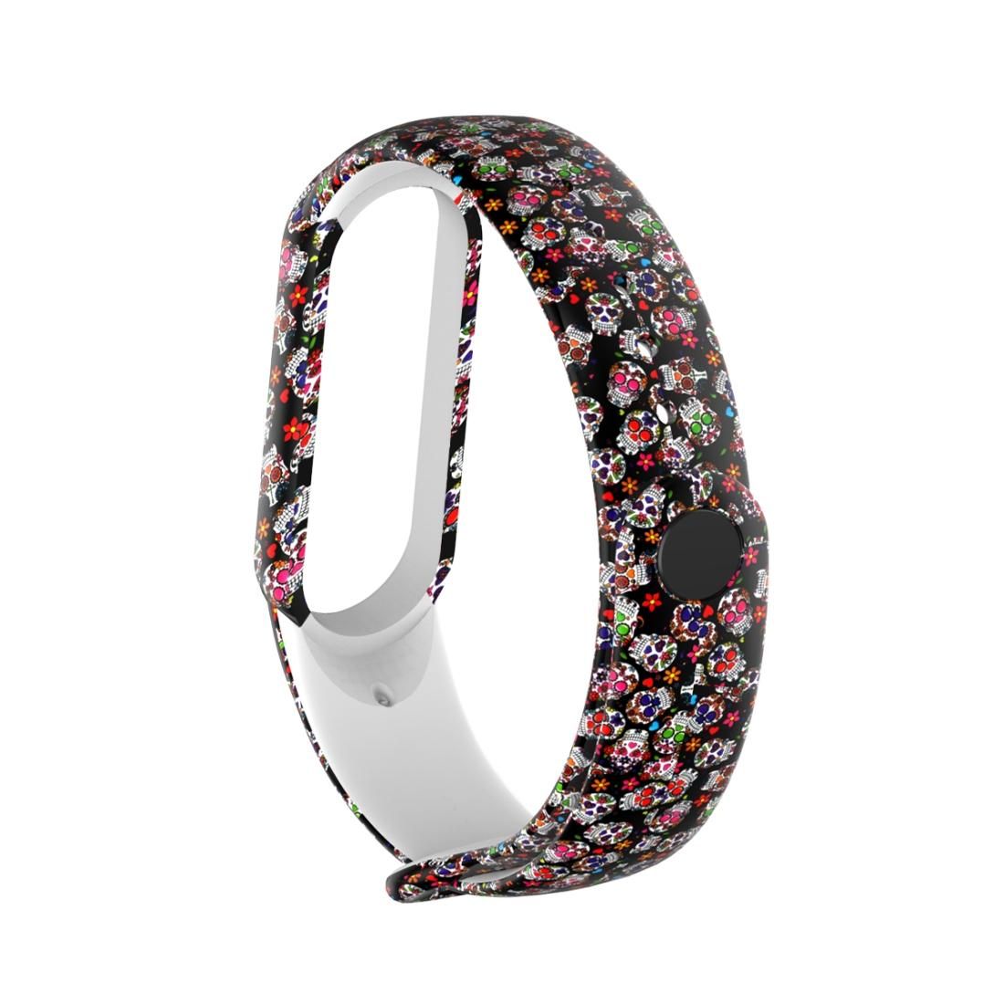 For Xiaomi Mi Band 5 TPU Replacement Strap Watchband (Colorful Skull)