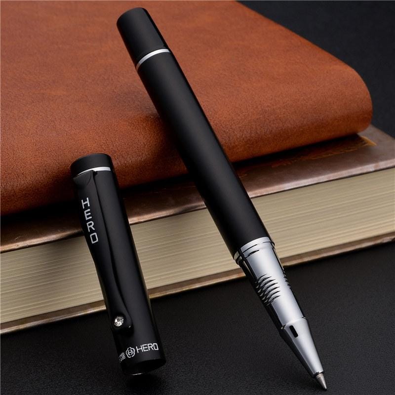 0.5mm Matt Black Business Metal Ballpoint Pen Office Stationery Supplies, Written:0.5mm (Matte black ball pen)