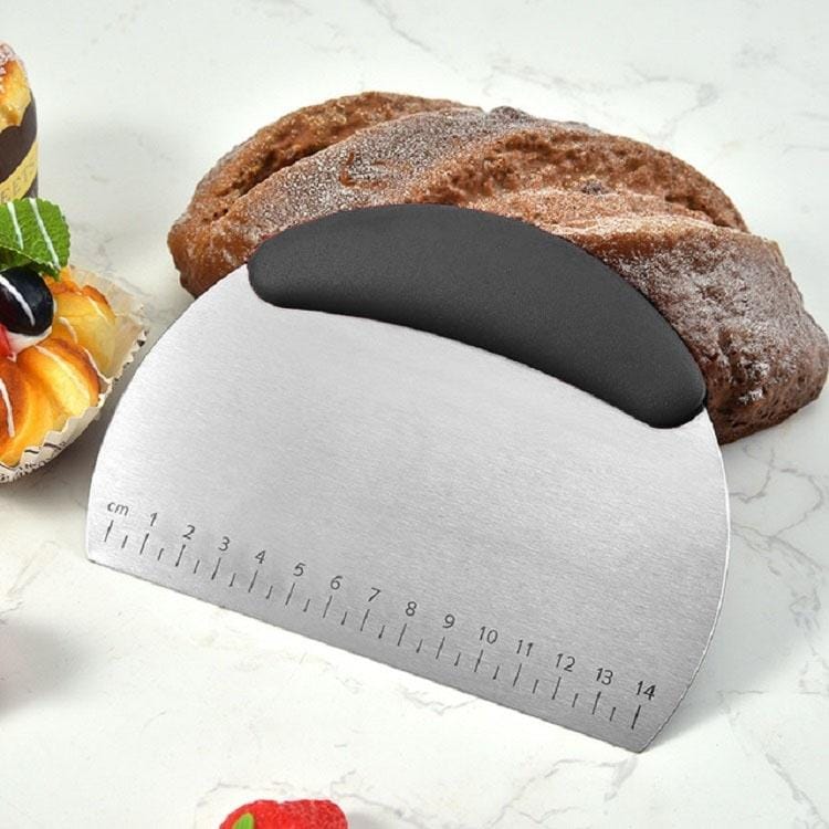 4 PCS Stainless Steel Noodle Cutter Rice Flour Scraper Dough Cutting Knife (Black)