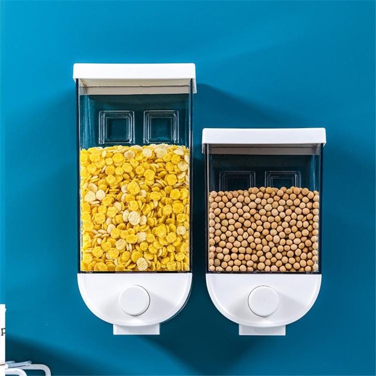 Nail-free Seamless Pressing Wall-mounted Grain Multi-grain Canister Rice Canister Transparent Vsual Snack Storage Sealed Box, Size:1500ml