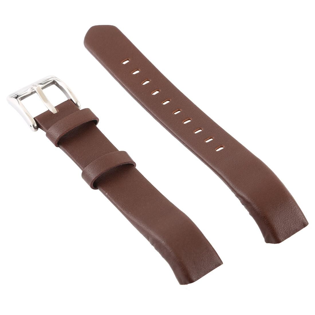 Smart Watch Shiny Leather Watchband for Fitbit Alta (Coffee)